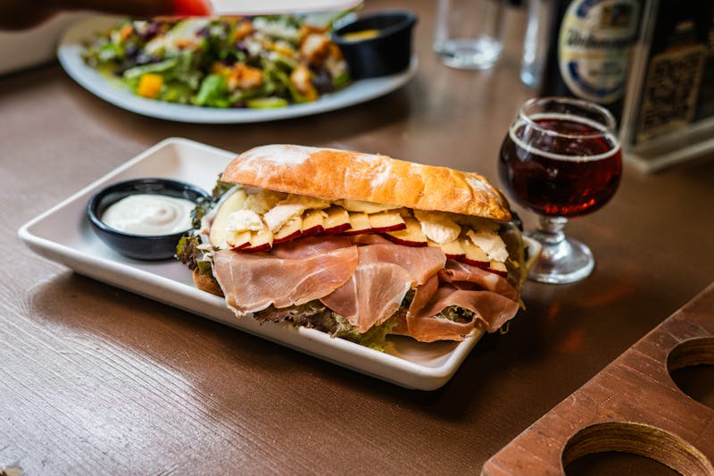 Italian sub sandwich with deli meats